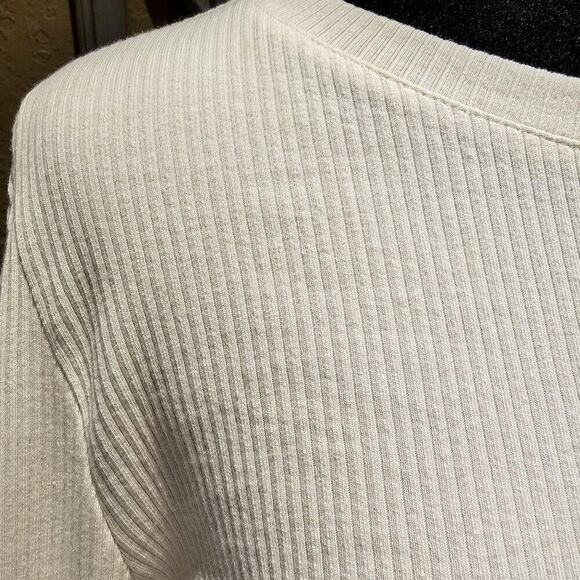 J.Crew Womens M Vintage Rib Cream Soft Long Sleeve Cotton Cabincore Preppy - Picture 3 of 7
